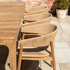 Lucca 8 Seat Dining Set with Teak Table in Natural Weave