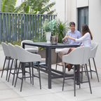 Luna 8 Seat Bar Set in Oyster Grey