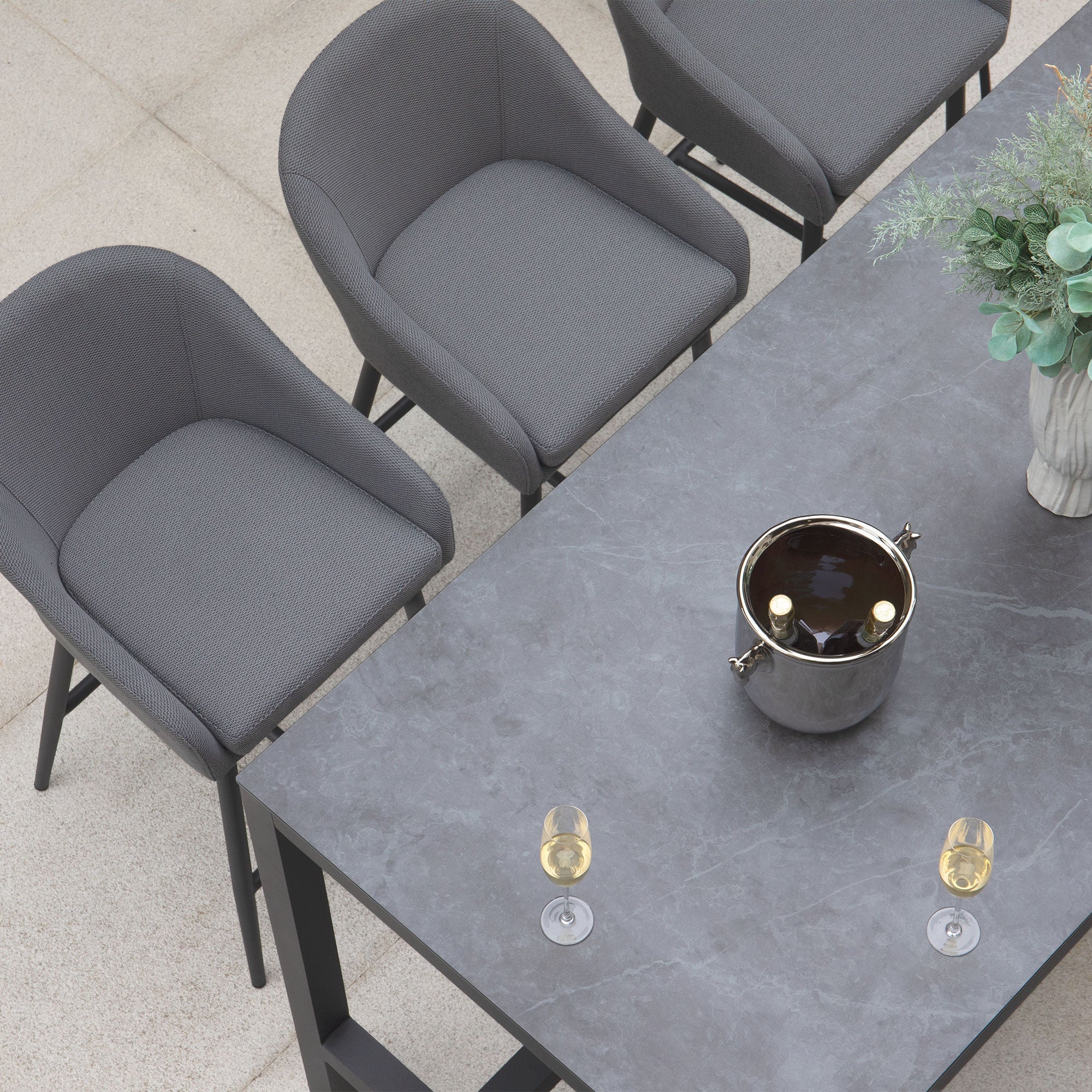 Luna 8 Seat Bar Set in Grey