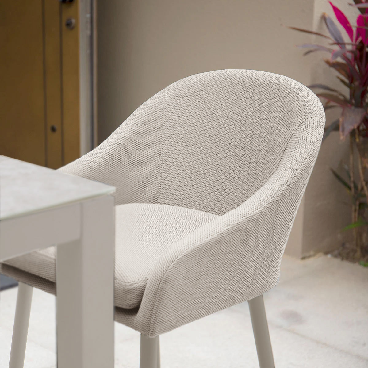 Luna Outdoor Fabric Bar Stool in Fawn