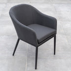 Luna 8 Seat Outdoor Fabric Oval Ceramic Dining Set in Grey