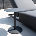 Luna Outdoor Fabric Deluxe Sun Lounger with Bolster Cushion in Grey