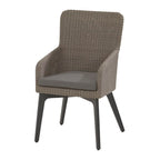 Luxor 6 Seat Rectangular Dining Set with Teak Table in Ash Grey