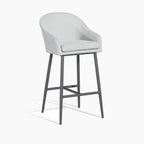 Luna Outdoor Fabric Bar Stool in Oyster Grey