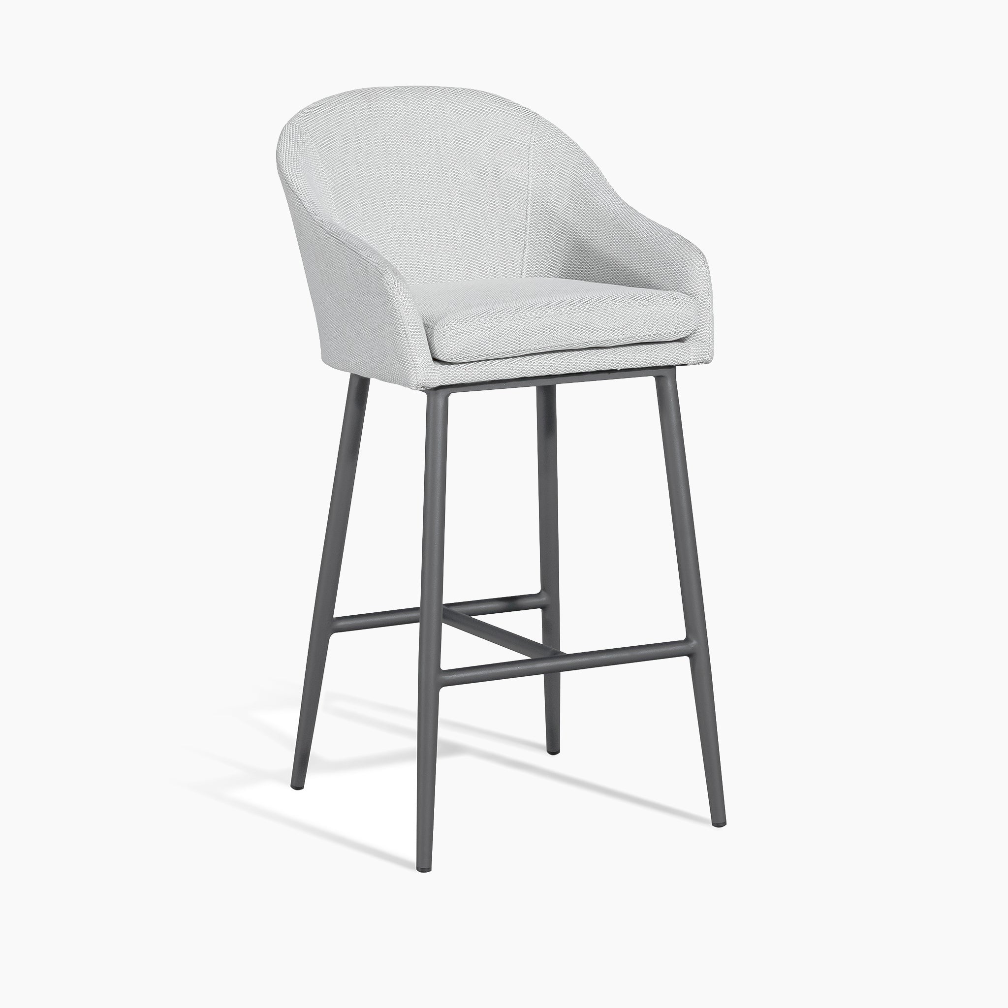 Luna Outdoor Fabric Bar Stool in Oyster Grey