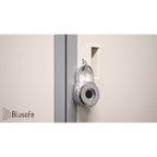 Blusafe Mirage Padlocks Chrome Short Shackle - Blusafe Fingerprint Padlock, Smart Fingerprint Padlock, Anti-Theft, IP66, 20 Fingerprints, Black/Chrome, Long/Short Shackle, Gyms, Gardens, Schools, Bikes, Gates (Short, Chrome)
