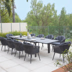 Monterrey 10 Seat Rope Extending Dining Set in Grey