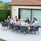 Monterrey 10 Seat Rope Extending Dining Set in Grey