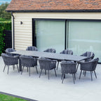 Monterrey 8 Seat Rope Extending Dining Set in Grey