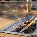 Monterrey 6 Seat Rope Teak Firepit Bar Set in Grey