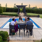 Monterrey 6 Seat Rope Ceramic Firepit Bar Set in Grey