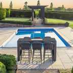Monterrey 6 Seat Rope Ceramic Firepit Bar Set in Grey