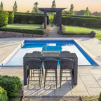 Monterrey 6 Seat Rope Ceramic Firepit Bar Set in Grey