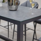 Monterrey 8 Seat Rope Bar Set with Ceramic Table in Grey