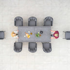Monterrey 8 Seat Rope Extending Dining Set in Grey
