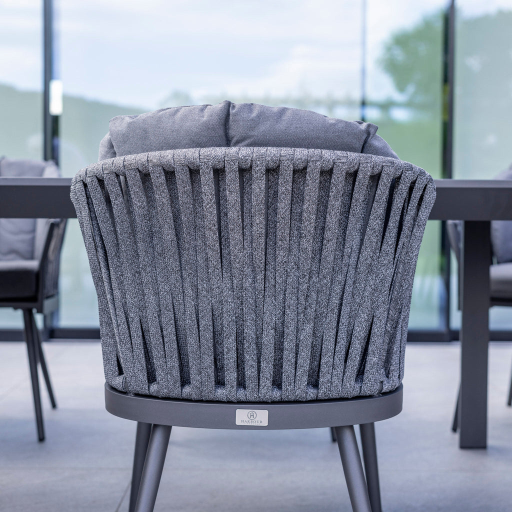 Monterrey 8 Seat Rope Extending Dining Set in Grey