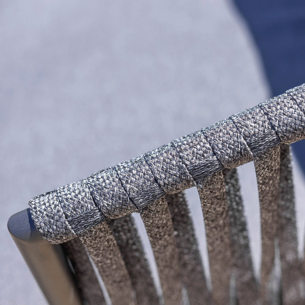 Monterrey 8 Seat Rope Extending Dining Set in Grey