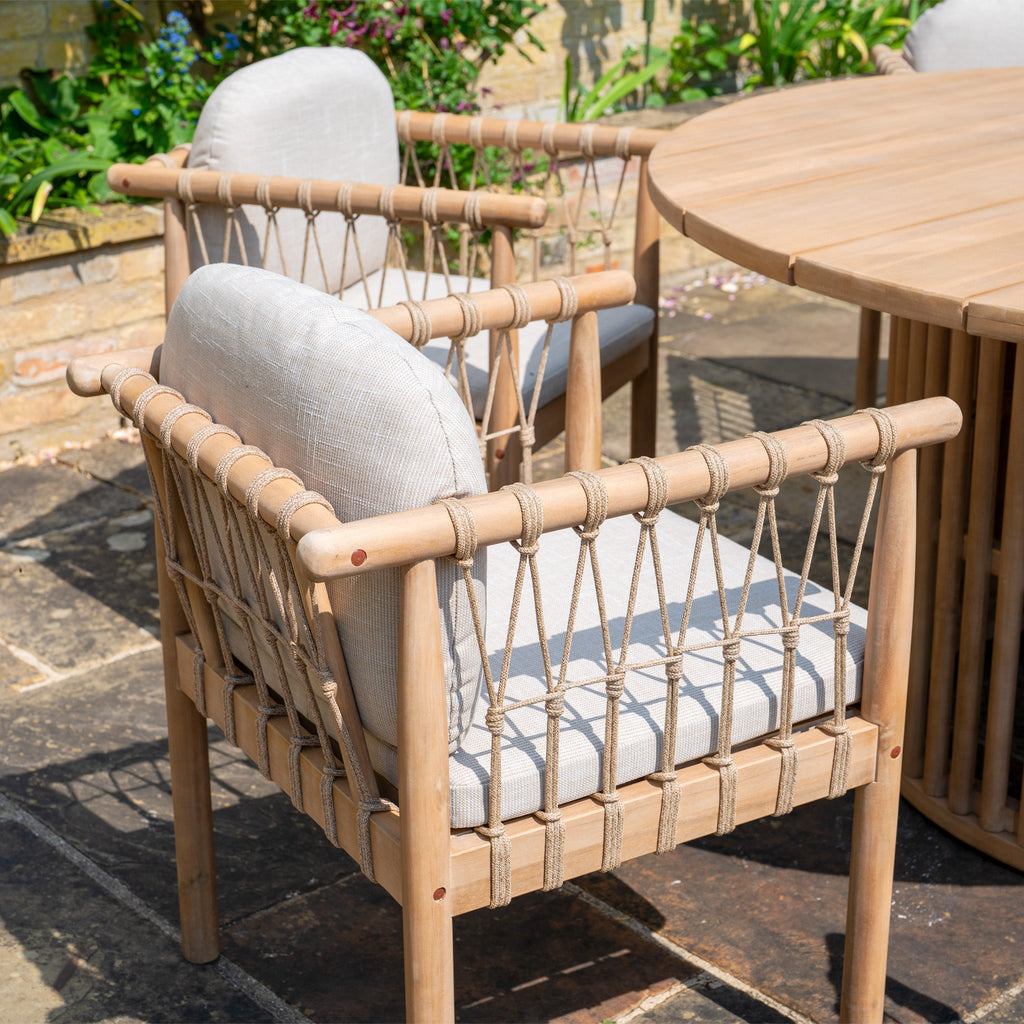 Paia 6 Seat Round Dining Set in Linen