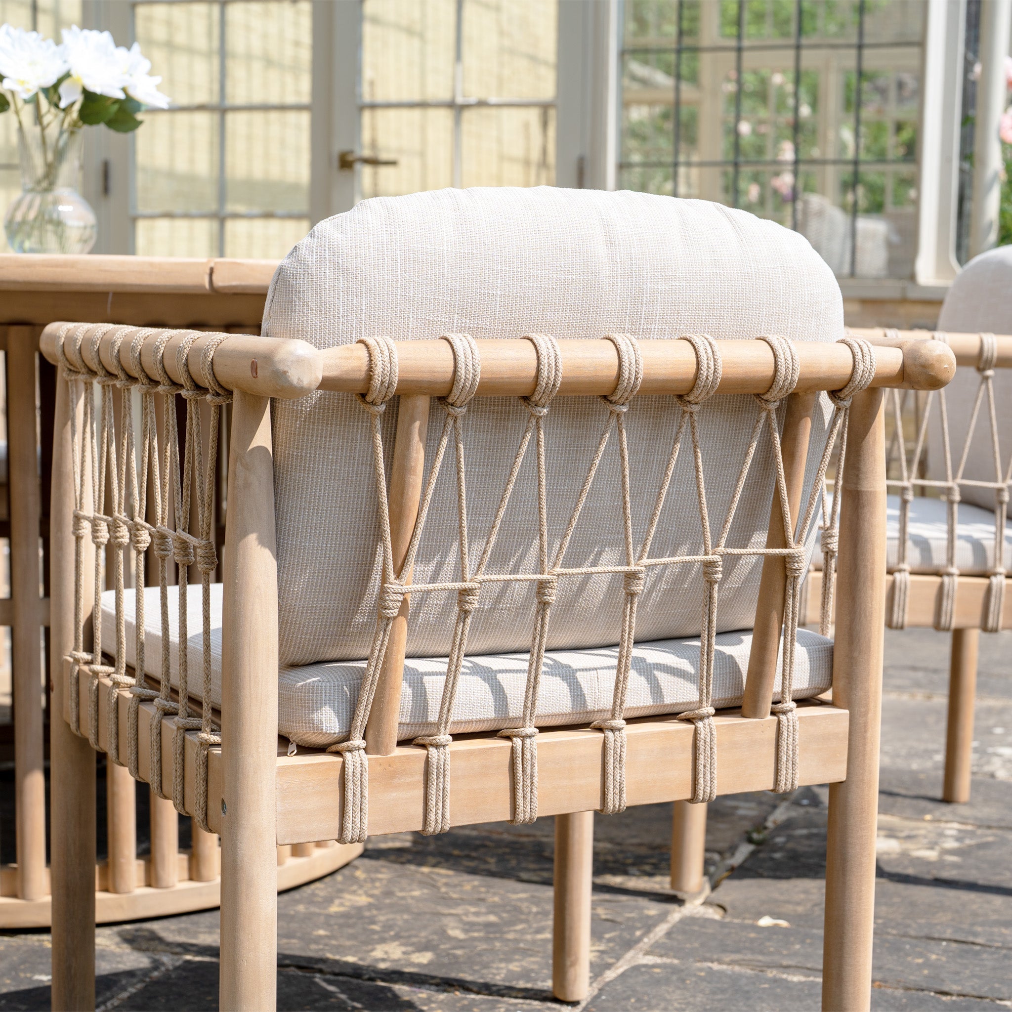 Paia 6 Seat Round Dining Set in Linen