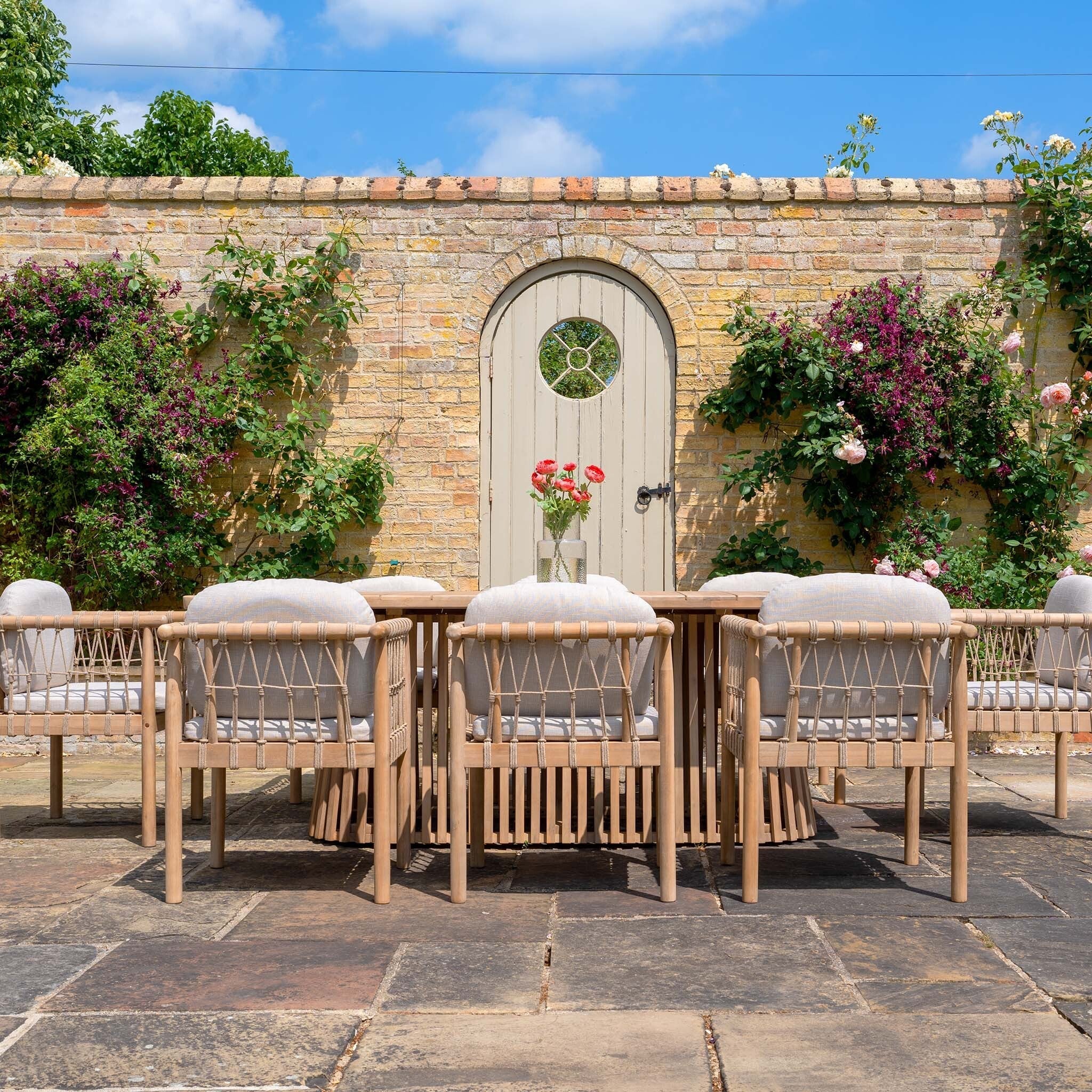 Paia 8 Seat Rectangular Dining Set in Linen