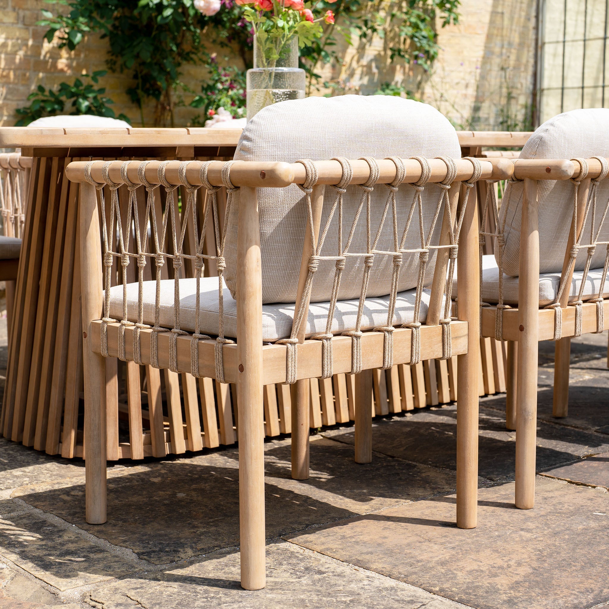 Paia 8 Seat Rectangular Dining Set in Linen