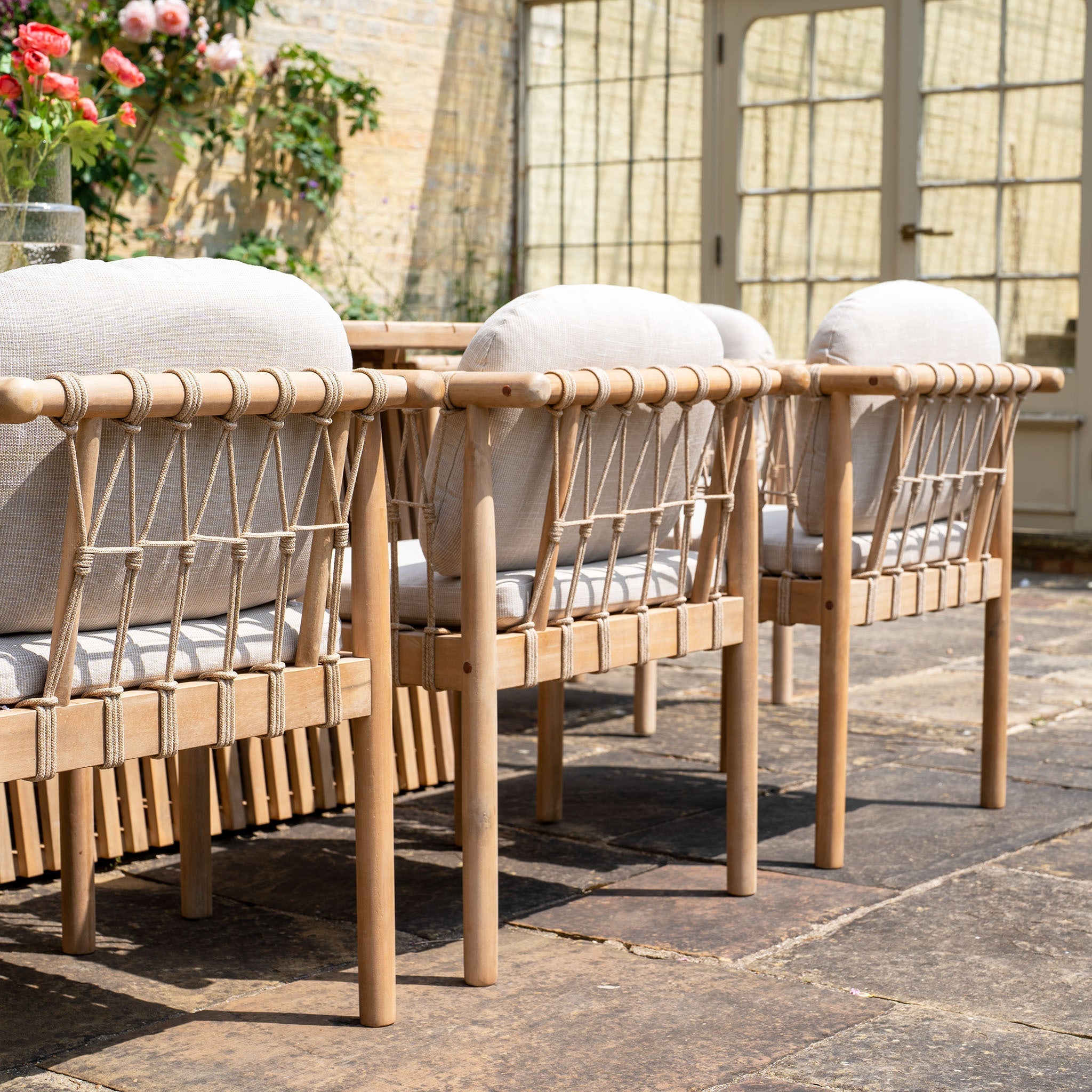 Paia 8 Seat Rectangular Dining Set in Linen