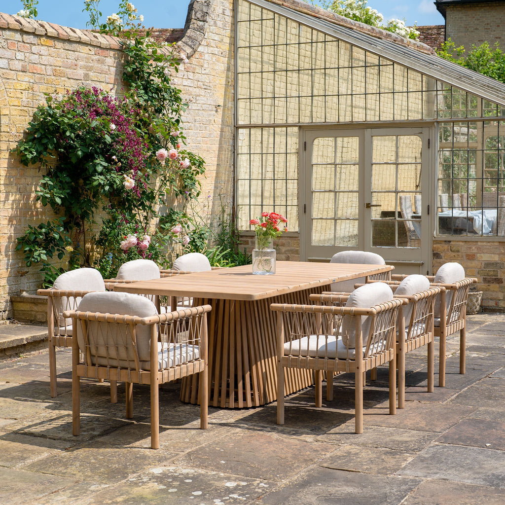 Paia 8 Seat Rectangular Dining Set in Linen