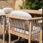Paia 8 Seat Rectangular Dining Set in Linen