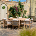 Paia 8 Seat Round Dining Set in Linen