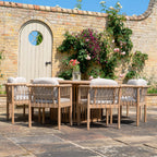 Paia 8 Seat Round Dining Set in Linen