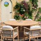 Paia 8 Seat Round Dining Set in Linen