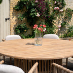 Paia 8 Seat Round Dining Set in Linen