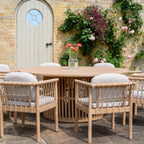 Paia 8 Seat Round Dining Set in Linen