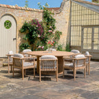 Paia 8 Seat Round Dining Set in Linen