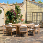 Paia 8 Seat Round Dining Set in Linen
