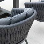 Palma 10 Seat Rope Extending Dining Set in Grey