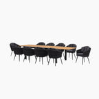 Palma 8 Seat Rope Extending Teak Dining Set in Grey