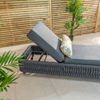 Palma Rope Sun Lounger in Grey