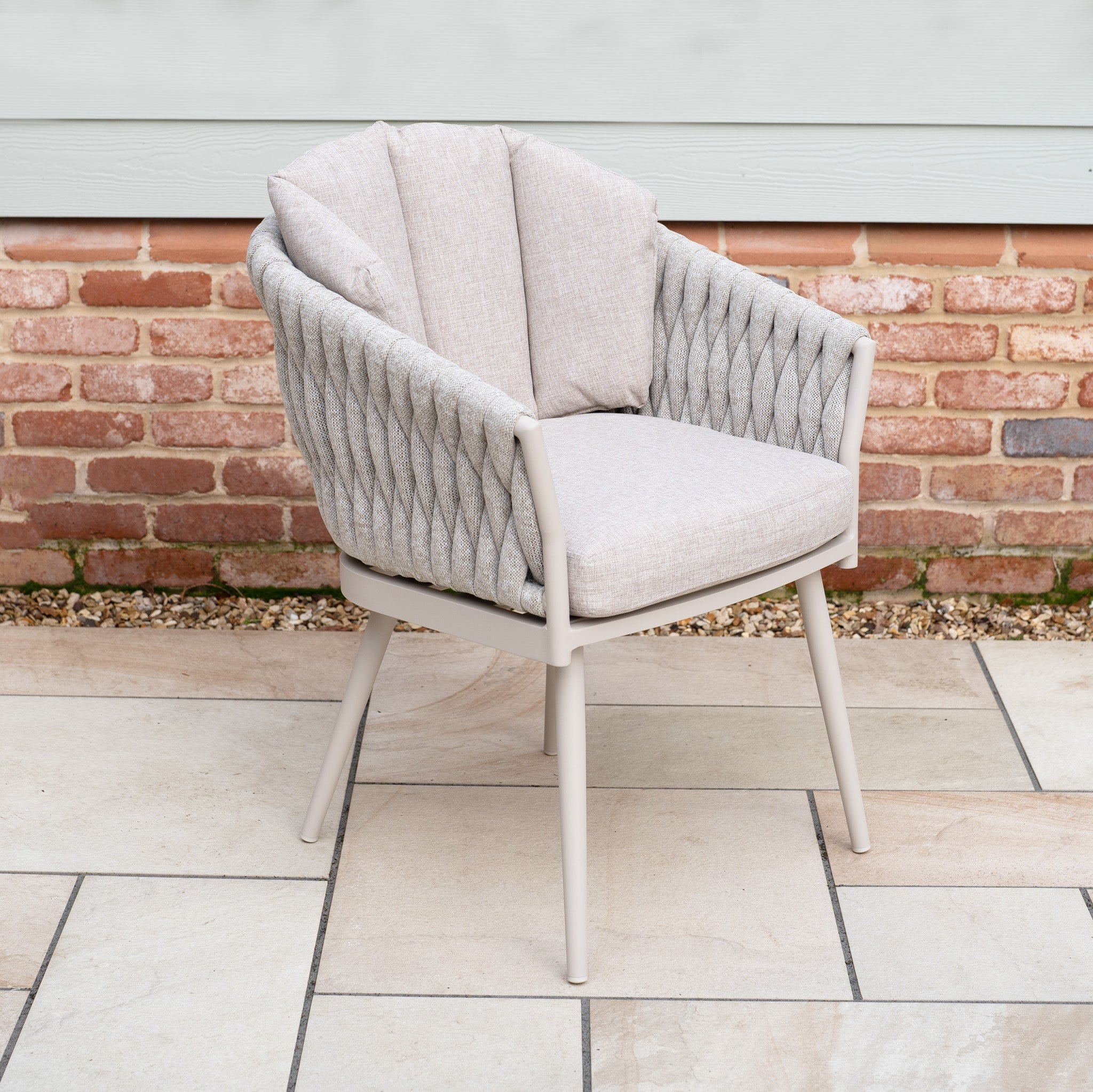 Palma 10 Seat Rope Extending Dining Set in Latte