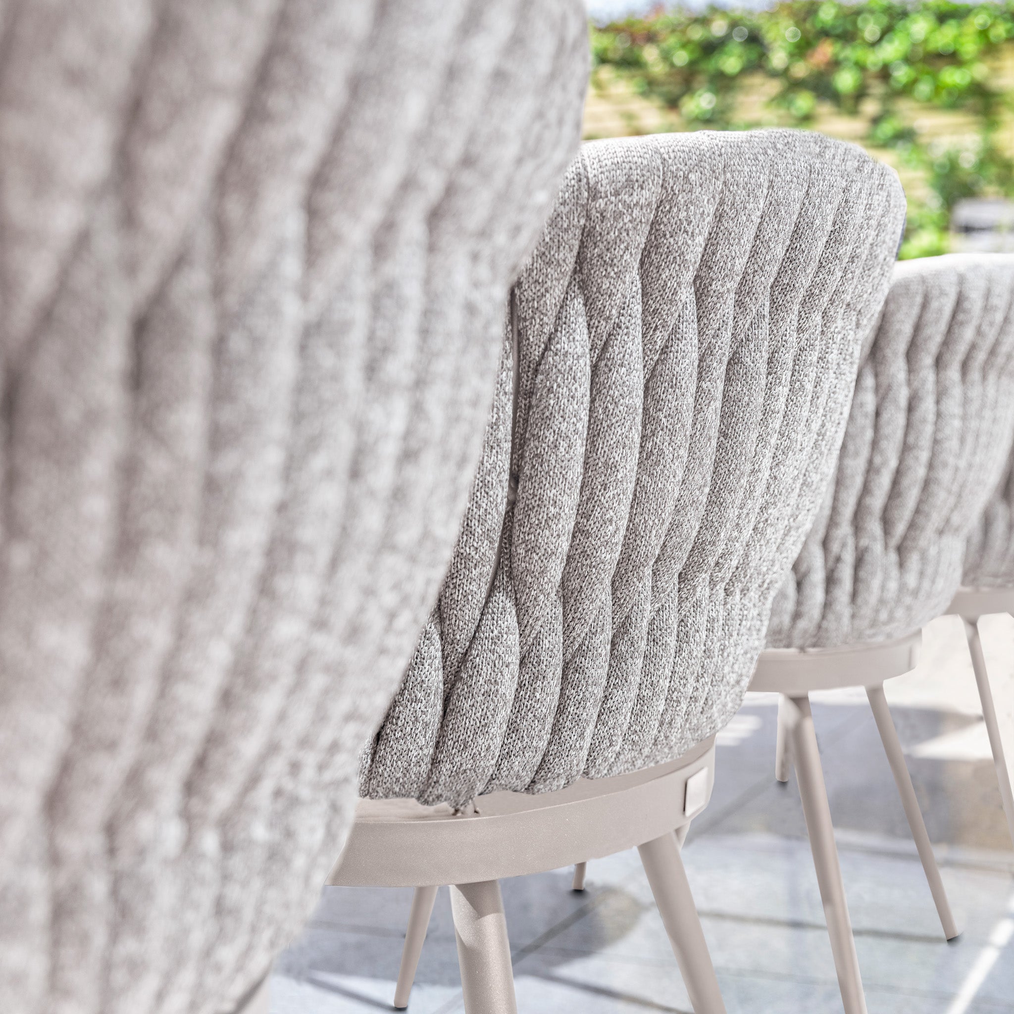 Palma 8 Seat Rope Extending Dining Set in Latte