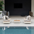Panama 3 Seat Sofa with Sun Lounger Feature in Latte