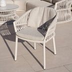 Pello 6 Seat Oval Dining Set with Ceramic Table in Fawn