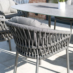 Pello 6 Seat Oval Dining Set with Ceramic Table in Grey