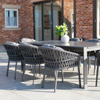 Pello 8 Seat Extending Dining Set with Ceramic Table in Grey