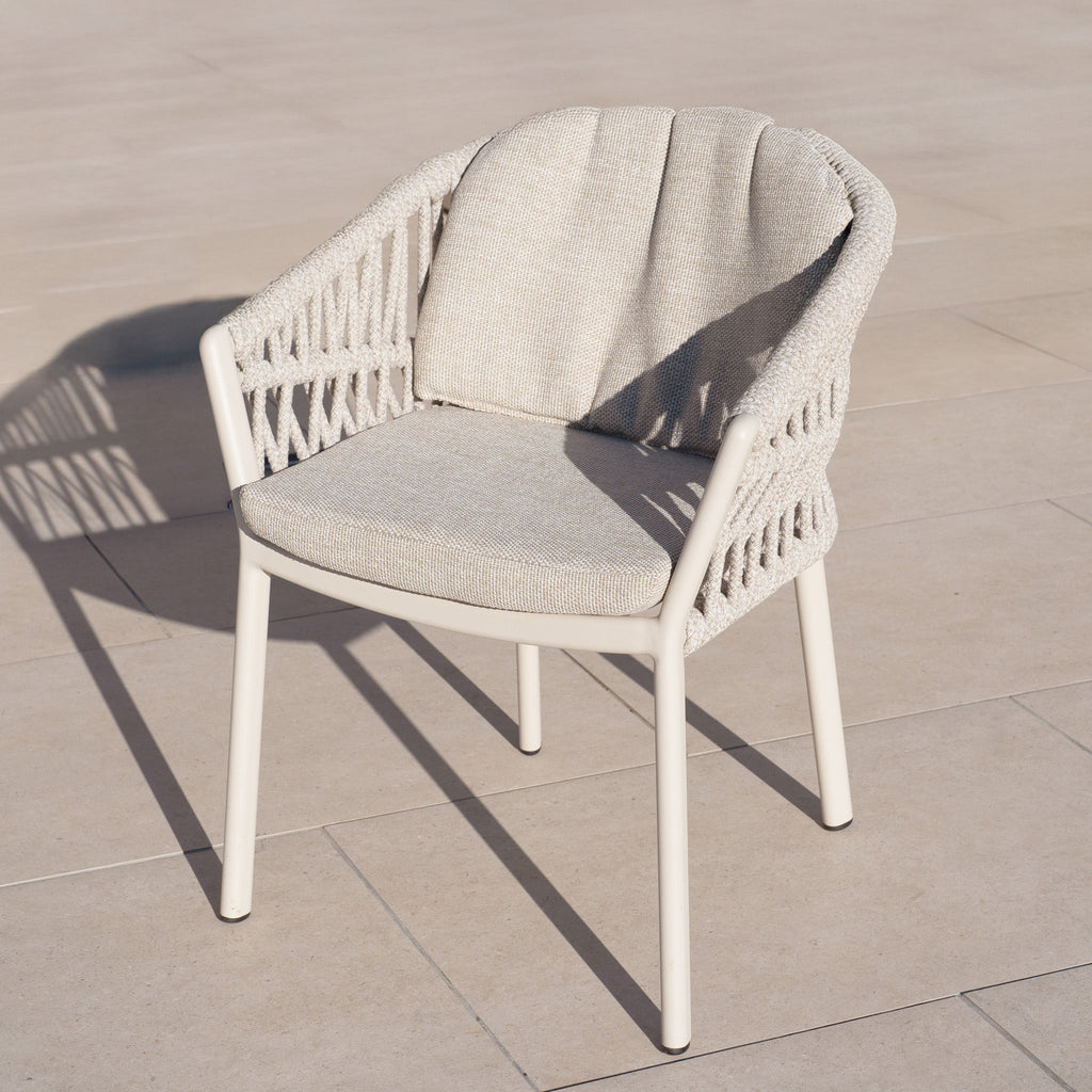 Pello 8 Seat Rectangular Ceramic Firepit Dining Set in Fawn