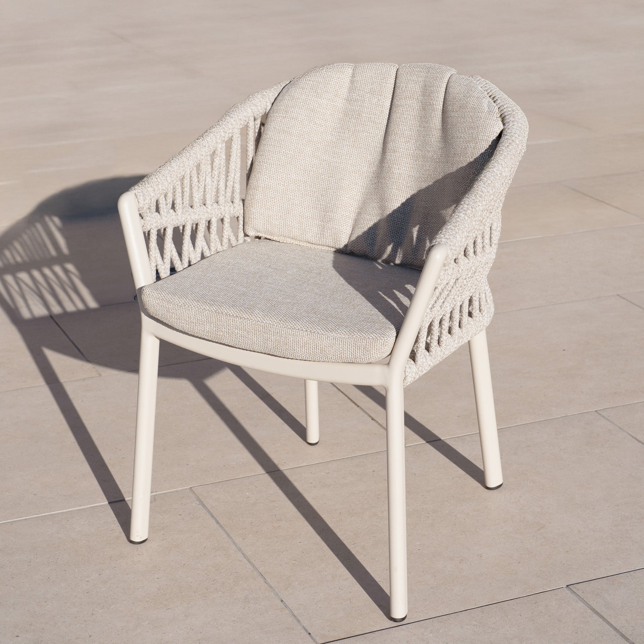 Pello 8 Seat Rectangular Ceramic Firepit Dining Set in Fawn
