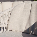 Pello 8 Seat Rectangular Ceramic Firepit Dining Set in Fawn
