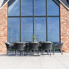 Pello 8 Seat Oval Dining Set with Ceramic Table in Grey