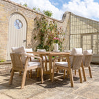 Quay 6 Seat Rectangular Dining Set in Linen