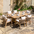 Quay 6 Seat Rectangular Dining Set in Linen